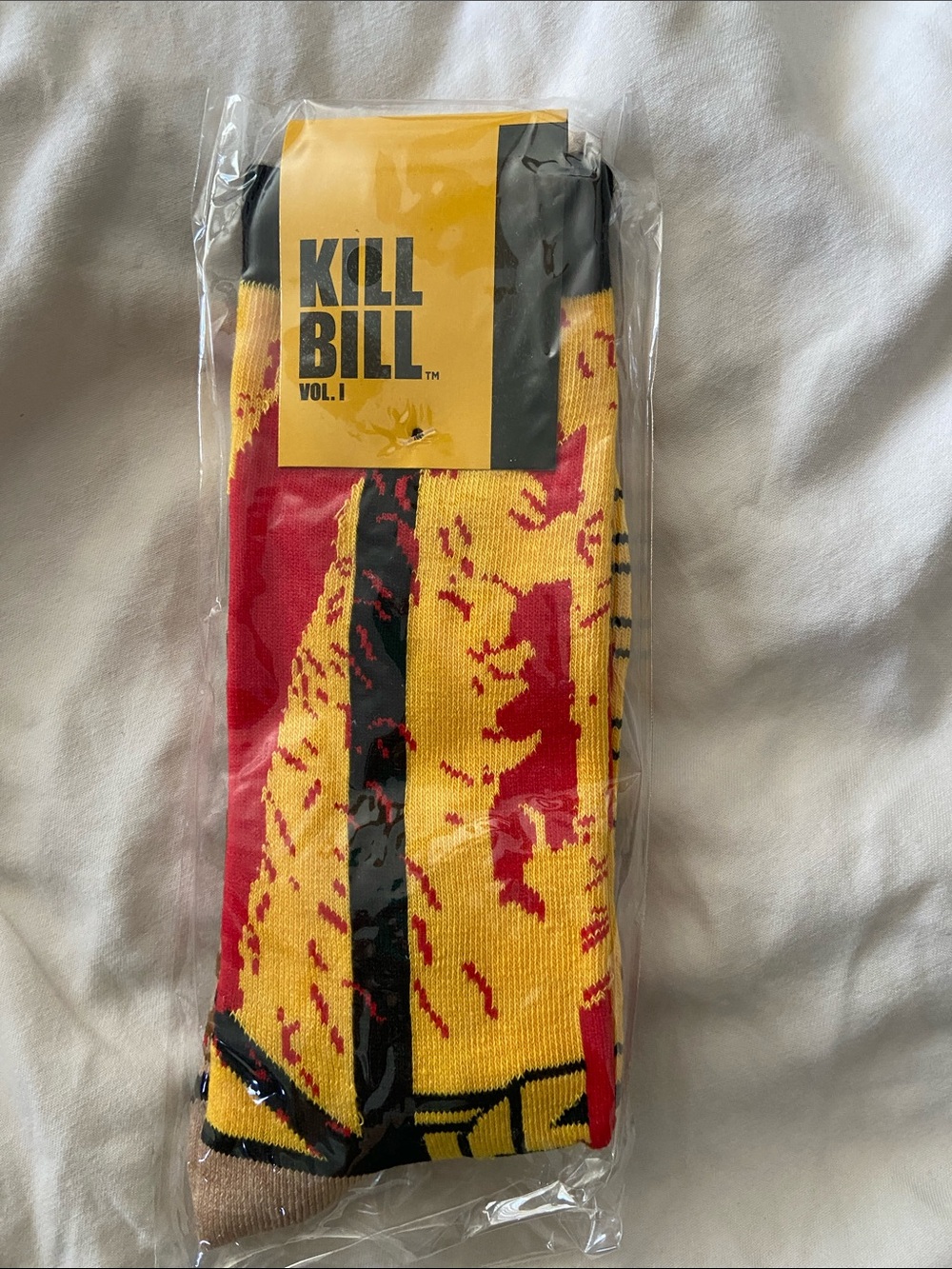 Loot Crate Kill Bill Vol. 1 Graphic Crew Socks - Yellow, Red, Black